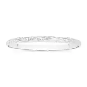 Silver 65x5mm Engraved Bangle