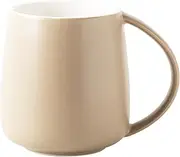 Classic Large Capacity Ceramic Belly Mugs 400ml 14oz Nordic Matte Finished Coffee Water Cup with Handle for Home Office Men Women (Light Brown)