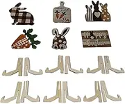 Easter Spring Animal Tray, Easter Animal Tray, Graduated Tray Sign for Easter, Spring Table Signs, Set of 12 Rabbit Egg Carrot Farmhouse Easter Nations for Home Table