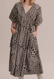 BNWT SOLD OUT COUNTRY ROAD Unique Snake Gathered Midi Dress S12 RRP$249