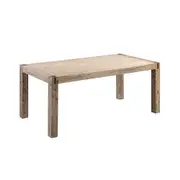 Dining Table with Solid and Veneered Acacia Large Size Wooden Base in Oak Colour