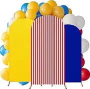 RimCereal 3 Pcs Arch Stand Covers for Wedding Theme Birthday Party Decoration 4ft, 5ft, 6ft Print Arch Backdrop Stand Covers Spandex Fitted for Wedding Birthday Party (Carvinal Color)