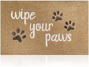 HLFMVWE Large Door Mat 60x90 cm Welcome Mat for Front Door Wipe Your Paws Doormat Rubber Non Slip Backing Funny Indoor Outdoor Rug Resist Dirt Mats for Entryway Front Door Porch Brown