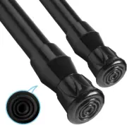 2 Pack Adjustable Curtain Rods Cupboard Bars with Extendable Width 15"-28" Black