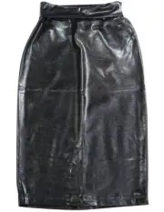 So Nikki Girl's Long Pleather Fitted Tube Skirt with Rollover Waistband