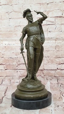 Authentic Bronze Sculpture of Spanish Knight with Sword Signed by Drouot Artwork