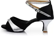 [HOBTEC] Women's Jazz Shoes Latin Dance Shoes Salsa Shoes Low Heel Lace Up Jazz Shoes Open Toe Ballroom Dance Shoes for Wedding Party Prom Cha-Cha Wedding Evening Dancing Shoes