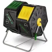 Miracle-Gro Dual Chamber Compost Tumbler – Easy-Turn, Heavy-Duty Outdoor Bin
