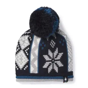 【SmartWool】Kids Snowflake 童 美麗諾羊毛 雪花羊毛帽.針織帽.毛線帽(SW018022-A18 亮藍)