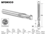 3/8" Dia. 2 Flute Compression CNC Router Bit - 3/8" Shank - Yonico 33220-SC