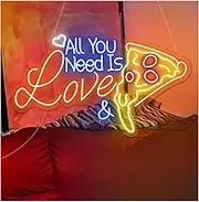 Sign Lamp All You Need Is Love & Pizza Neon Sign Home Wall Decor Bar Room Party Restaurant Welcome 60cm(D)