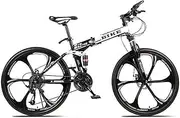 Men's Mountain Bike, Mountain Bicycle 24/26 Inches Foldable Mountainbike with Kettle Frame Adjustable Seat High-Carbon Steel Hardtail Mountain Bike,21