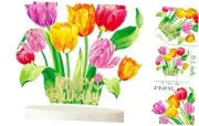 Tulip Birthday Cake Topper Gold Glitter Tulip Birthday Party Decoration Spring