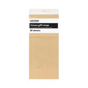 10pk Kraft Tissue Gift Wrap Sheets 51x66cm