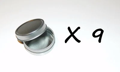 9 X 1-oz Round Slip-On Lid Cover Empty Survival Crafts Storage Tin Can Container