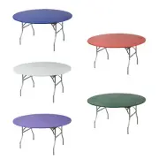 Kwik-Covers 48" (4 Feet) Round Fitted Plastic Table Covers - Bundle of 5 each