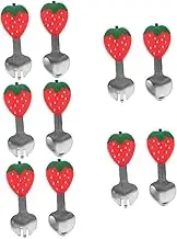 Zerodeko Sets Boy Girl Feeding Spoon Fork Set Boys and Girls Cutlery Kit Strawberry Design Short Handle Utensils for Toddlers Safe Easy to Grip