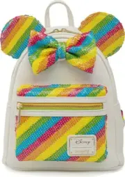 DISNEY LOUNGEFLY SEQUIN RAINBOW MINNIE MINI BACKPACK PREORDER JUNE