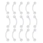 FECTAS 16G Clear Flexible Plastic Daith Rook Earrings Eyebrow Rings Curved Ba...