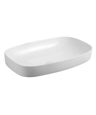 New Seima Semi Insert Ceramic Basin 600mm x 380mm Rounded Rectangular Gloss Whit