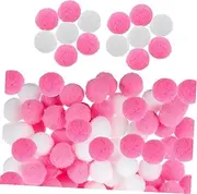 Operitacx 200pcs Plush Ball Aquarium Sponge Media Pink Cotton Balls Craft Kits Squishy Pit Balls Colored Cotton Balls Puffball Poms Spiky Felt Balls Bio Balls for Aquarium Croquet White