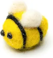 [Miniblings] Felt Bee Brooch Pin Felted Handmade Wasp Bumble Bee – Handmade Fashion Jewellery I Lapel Pin Button Pins, 25mm, Felt