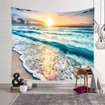 五象設計 北歐風掛毯掛畫掛布 INS掛布 壁畫 壁毯 家居裝飾 海邊自然風光系列 沙灘海浪