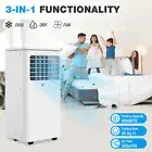 9000BTU Portable Air Conditioner 3-In-1 Mobile Fan Cooler Dehumidifier White