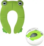 Beleeb Portable Toilet Seat Cover with Non-Slip Pads, Foldable Potty Training Seat for Toddlers, Reusable Travel Kids Toilet Seat with Carry Case, Green