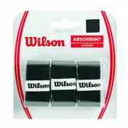 Wilson Overgrip, Pro Soft Overgrip, Unisex, Black, Pack of 3, WRZ4040BK