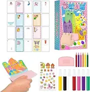 Scratch Painting - Rainbow Art Pad, Doodle Drawing Kit, Paper Craft | Vibrant Scratchboard Creation Postcard, Interactive Squeegee Coloring Artwork Learning Fun Project Kids Over Six