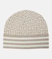 [Balmain] Balmain Monogram wool-blend beanie One Size beige