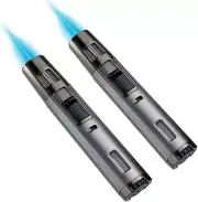 2Pack Torch Lighters Refillable Butane Gas Lighter Windproof Double Jet Flame