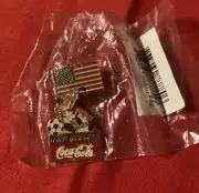 Vintage 1994 WorldCupUSA Coca-Cola USA Flag Pin Sealed NEW