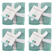 16pc Tommy Bahama 33x33cm Washed Pebble Face Washer Drying Towel Ice Blue/Aqua