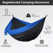 Two (2) Camping Hammocks with Two Tree Straps each, Lightweight Parachute Nylon
