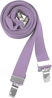 [Sunrise Outlet] Children's Junior's Solid Suspenders - X-Back - 36 inches Long - 1.0 inch Straps - Clip-On - Lilac