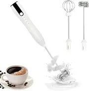 [ByteBeam] Powerful Handheld Milk Frother, Rechargeable Milk Frother Handheld Foam Maker with Stainless Whisk for Cappuccino, Latte, Bulletproof Coffee, Keto Diet, Protein Powder, Matcha