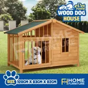 Dog House Kennel Crate Box Cabin Raised Cat Puppy Cage Pet House Wooden Large