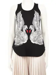 Black Swan Embroidered Tank Top