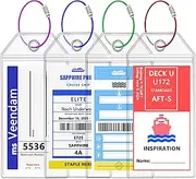 [Boduoyejieyi] NCL, Princess, MSC Cruise Luggage Tag Holders - Waterproof, Fits Printed Tags for Carnival, Norwegian & More (4 pcs)