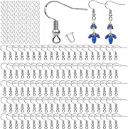 925 Sterling Silver Earring Hooks with Rubber Safety Backs - 100 PCS