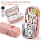 NEW Stationery Pouch Zipper Pencil Case Storage Box Bags Pen Holder Stand Up KQ