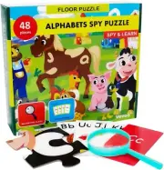 Alphabets Spy 48 Piece Floor Jigsaw Puzzle with Flashcards & Magnifying Glass