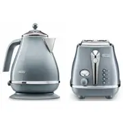 DeLonghi Icona Metallics Kettle & 2-Slice Toaster Bundle