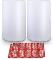 2-Pack Bubble Cushioning Wrap Rolls, 3/16" X 12" X 72', Perforated Every 12"