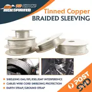 Wires Cable Shield Flat Tinned Copper Braided Sleeving Ground Strap Easy Install