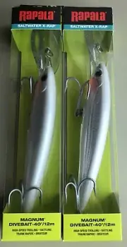 2 Rapala X-RAP Magnum 40 Fishing Lure XRMAG40GGH Glass Ghost 7" 3 3/8oz