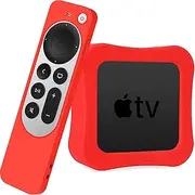 Protective Case Compatible Apple TV 4K 6th Generation Remote and Siri Remote,Lightweight Anti Slip Shock Proof Silicone Cover Case-2pack for Apple TV Siri Remote Controller(RED)