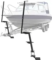 Colinktool Boat Trailer Tongue Steps with Handle,Heavy Duty Steel 3 Step Boat Trailer Steps Support for 500LBS Capacity,Universal Fits for Boat Trailer Steps for The Tongue,Bass Boat, Pontoon Boat